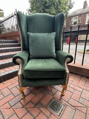 New bespoke wing chair with - new,