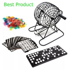 Bingo Game Set / Metal Bingo Machine Game | Family Bingo Game with Bingo Cards