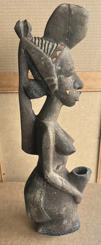 Large african fertility carved - large,