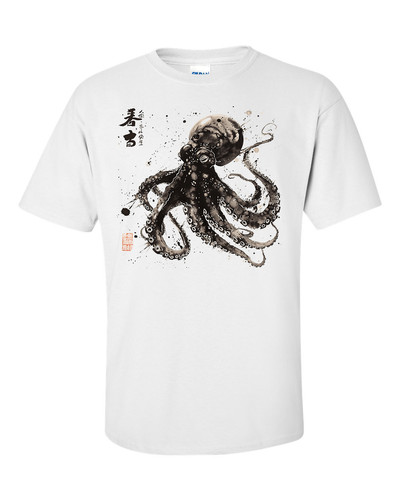 Octopus japanese calligraphy - octopus,