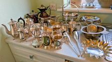 LARGE JOB LOT VINTAGE SILVER PLATED ITEMS - TEAPOT  -   ETC   2