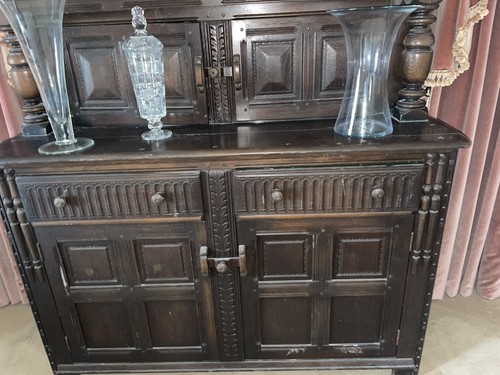 Antique oak court - court, cupboard