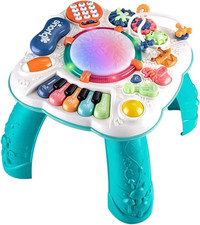 11 in 1 Early Learning Educational Baby Toy,Blue Musical Sensory Activity Table 