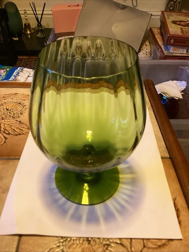 Large green glass brandy - large,