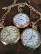 Lot of 3 Watch vintage pocket Collectible Antique Brass pocket watch GIFT