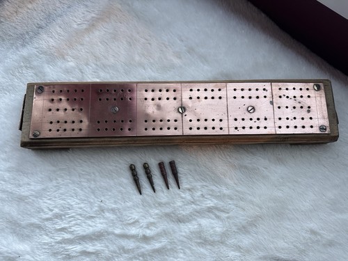 Antique brass and oak - , cribbage