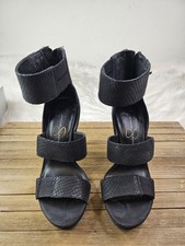 Jessica Simpson JS Fransi Breach Stmpd Snake Heels Size 7.5 Black Shoes 