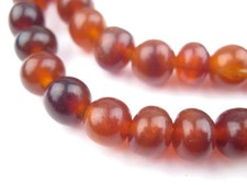 Amber Round Horn Beads 8mm