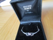 Rennie Mackintosh Collection hallmarked Silver 925 Necklace Pink Stone Boxed