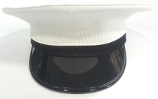 British Royal Navy Class 1 & 3 White Officer Peaked Cap Dress Hat - R N CAP