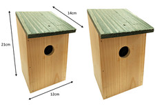 2 x BIRD NESTING NEST BOX
