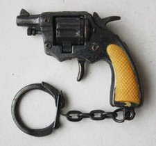 VINTAGE 80'S SNUB NOSE REVOLVER CAP GUN DIE CAST KEY CHAIN PISTOL NEW NOS !