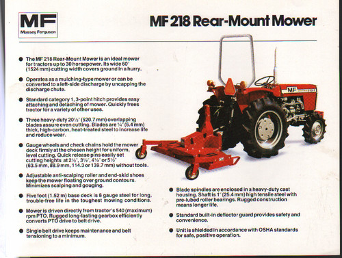 Massey ferguson 218 - massey, "mf
