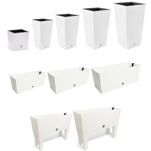 Rattan style planters - planters, square