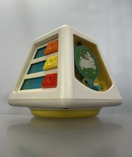 Vintage Fisher Price Busy Box Turn Learn Toy Spinning Activity Centre Cube 1978