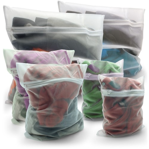 Zipped mesh laundry bags - laundry,