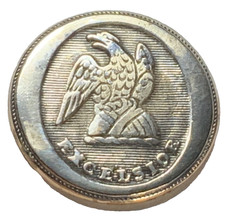 SCARCE NEW YORK STATE MILITIA EXCELSIOR EAGLE 22MM SP BUTTON 1811-1820 LT. USED
