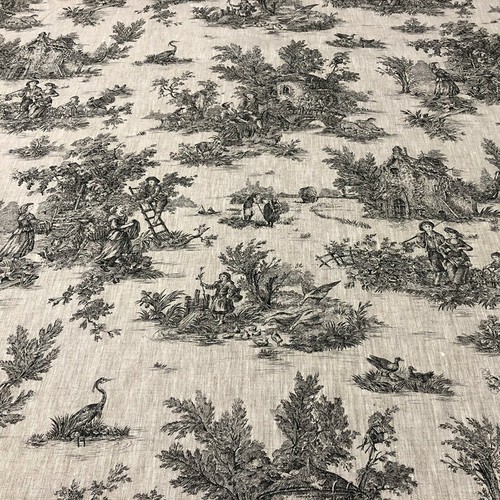 Linen toile jouy black - de,