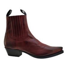 Men's Cowboy Boots Sendra 6479 Red Leather Cuban Heel size 42