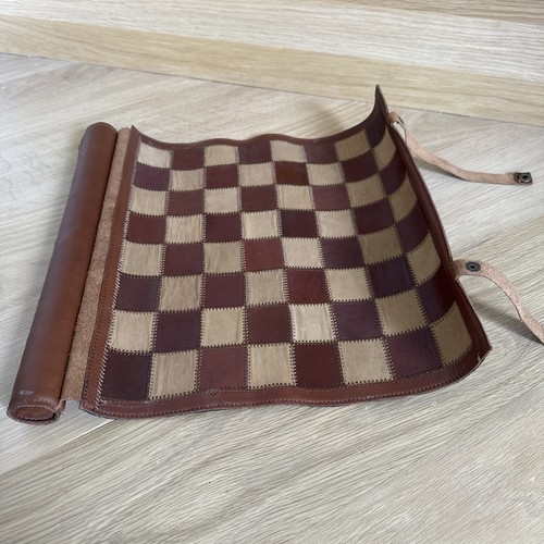 Vintage leather travel chess - vintage,