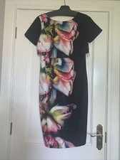 BNWT Kate Cooper short sleeve dress black colourful floral design size 10 £145