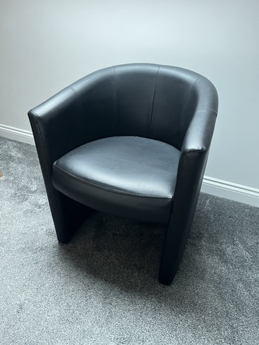 Black faux leather tub - black,