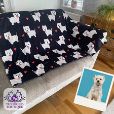 WEST HIGHLAND TERRIER BLANKET THROW COSY SOFT AND STYLISH WESTIE GIFTWARE