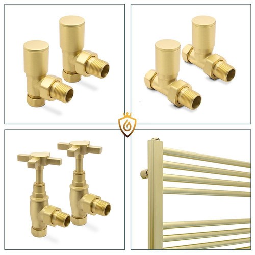 Brushed brass heated towel - brushed,