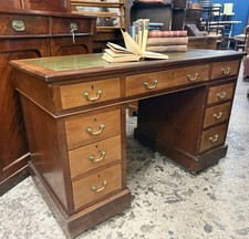 Edwardian Mahogany Twin Pedestal Writing Desk