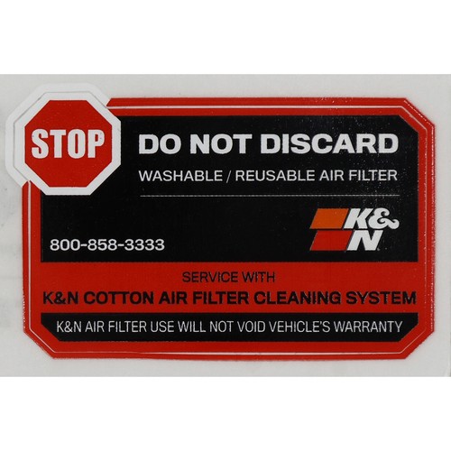 Sticker not discard - k&n,