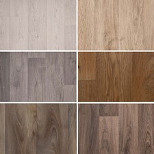Wood Plank Effect Vinyl Flooring Kitchen Bathroom 3.8mm Thick Lino 2m 3m 4m Wide