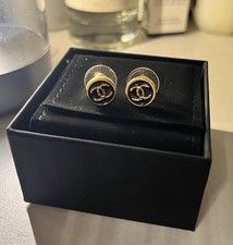 Chanel CC Logo Button Earrings F24