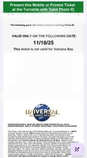 2 ticket Universal Orlando 1 park Universal Studios or Island Of Adventures READ