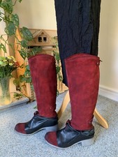 New Stylish Grunge Punk Papucei Art To Wear Wine Red Boots Sz 40 EU 6.5 7 UK