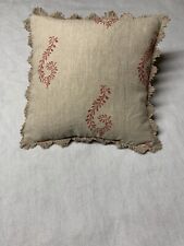 Susie Watson Embroidered Red Shalini/fan Edge Cushion. Hand Sewn Curtains/Romans
