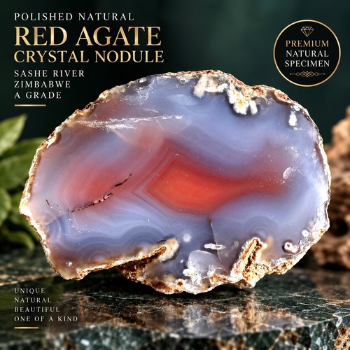 Polished natural red agate - polished,