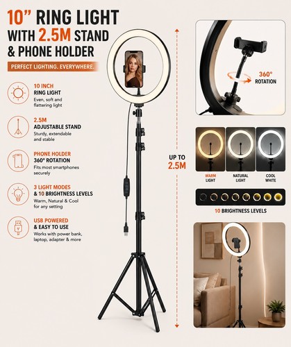 Led ring light with - with, 2.5m