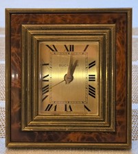 Stunning Matthew Norman Table Clock Made in Switzerland Faux Tortoise Shell Trim