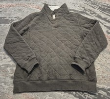 Fat Face Green Quarter Stud Sweatshirt Pullover Size L Quilted