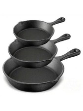 3Pcs Cast Iron Pan