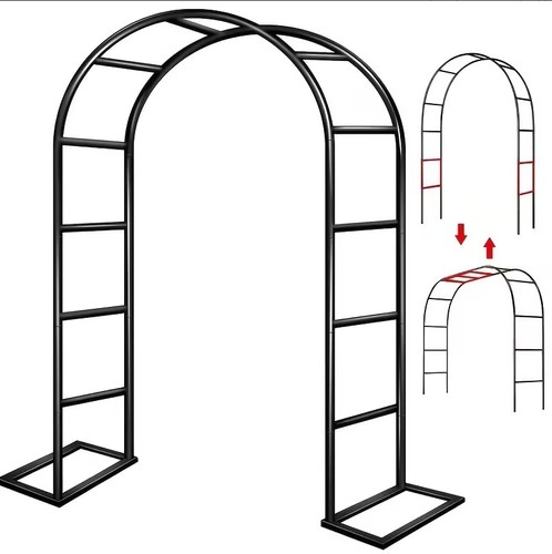 Black metal garden arch - garden,