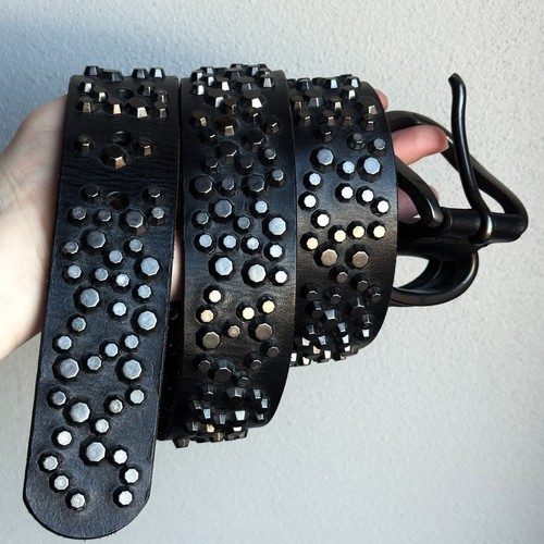 Esprit studded leather belt - leather,