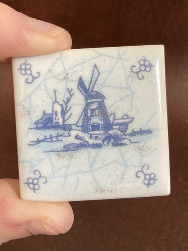 Vintage dutch windmill blue - vintage, &