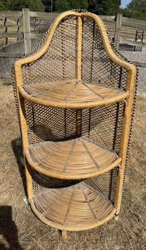 Vintage wicker rattan corner - vintage,