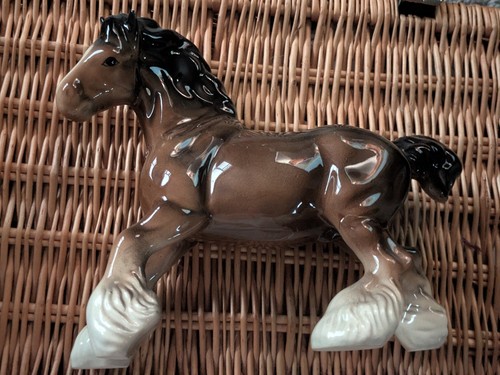 Vintage porcelain shire horse - porcelain,