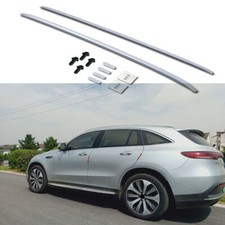 2PCS Roof Rack Fits For Mercedes Benz EQC 2021 2022 Aluminum Silver Carrier Rail