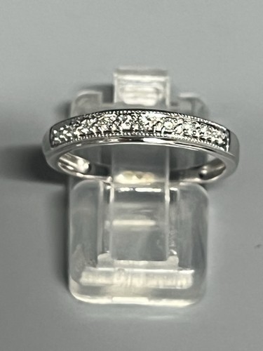 9ct white gold diamond half - 9ct,
