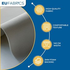 GREY CAR HEADLINER FABRIC 2MM FOAM BACKED Automobile Trimmings Upholstery 140CM
