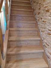 Solid Wood Oak Timber Stair Cladding 1000mm, Wooden Staircase Tread