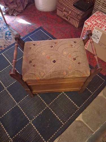 Antique mahogany piano stool - antique,